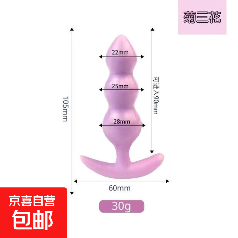 后庭肛塞男女性用狐狸尾巴情趣尾巴肛门塞堵尾巴sm前列腺按摩器 菊三花（粉）单只