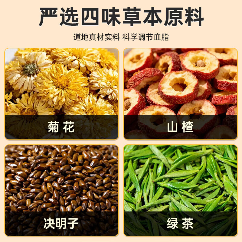 同仁堂（TRT）清脂茶调节血脂生山楂决明子菊花绿茶保健品袋泡 2g*12袋 【三盒装】