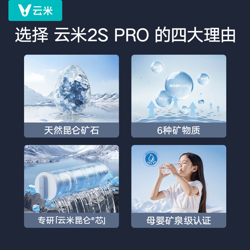 云米(VIOMI)昆仑3 2S 1400G【富锶矿物质泉】双出水 母婴直饮8年长效RO反渗透 家用0陈水厨房台下式过滤净水器 昆仑3 2S1400G+Smart前置过滤