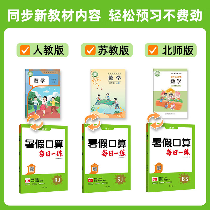沐芽2026暑假口算计算每日一练小学1-6年级上册下册同步新教材人教版北师大版苏教版视频讲解智能批改 5升6【字帖+计算RJ】