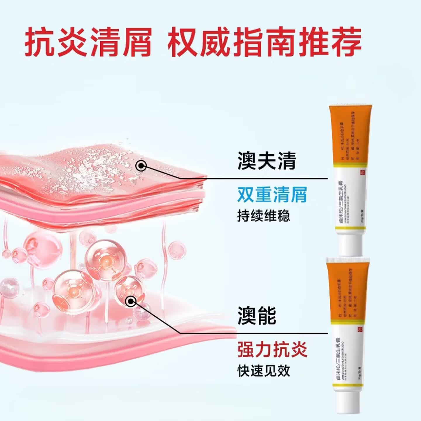 新适确得卤i米松三i氯生乳膏适用于脂溢性皮炎痒湿湿疹神经性皮炎抑菌止痒 两支疗程装 【正品直售 京质保障】