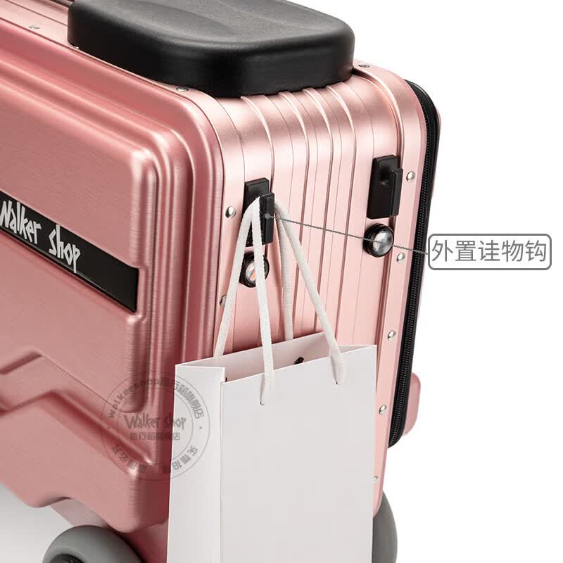 Walker Shop 【2026新款】电动行李箱可骑行大容量智能代步登机拉杆旅行箱 茱萸粉 豪华版【2块电池/24km】 20英寸 可登机(直接带上飞机座舱)