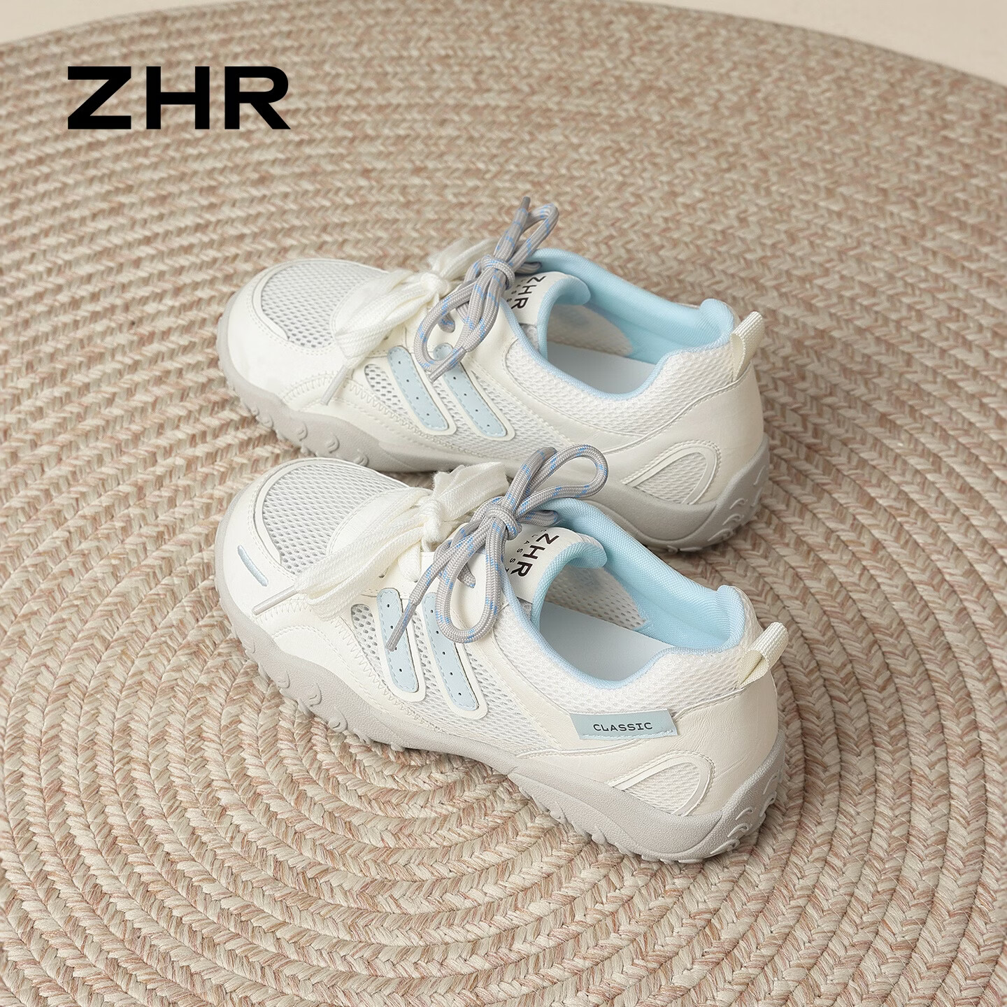 ZHR则则运动鞋女2026夏季新款网面透气软底户外登山鞋女鞋 FI32E蓝色35