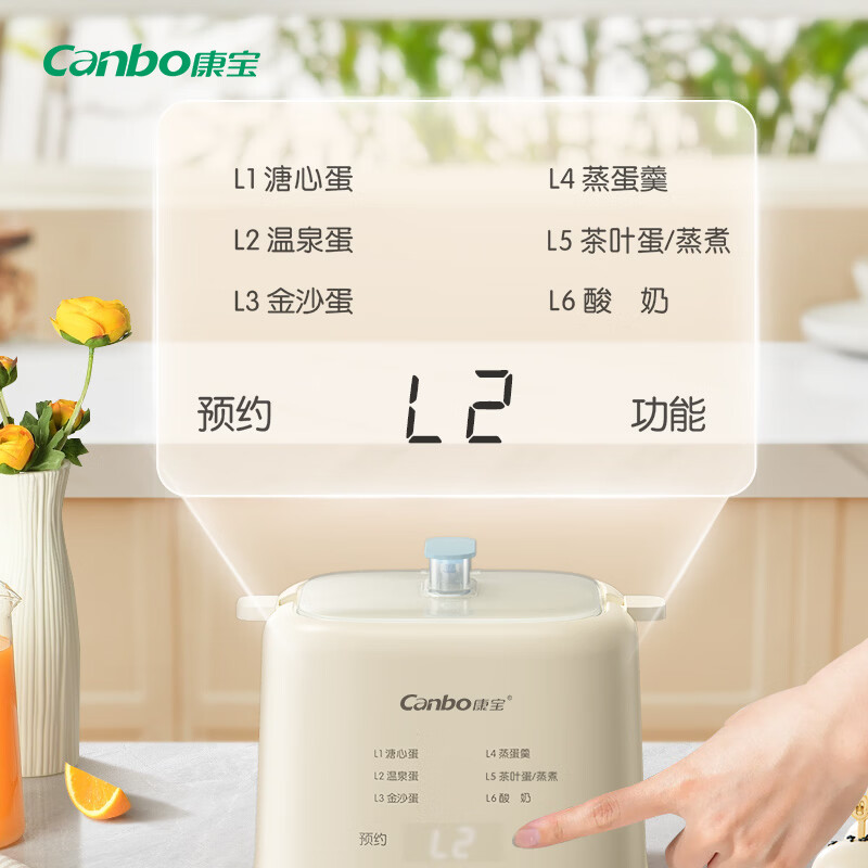 康宝(Canbo)煮蛋器 蒸蛋器双层迷你小型蒸锅智能定时煮鸡蛋神器多功能早餐一体机自动断电 双层 【特价款】六大功能 | 可蒸可煮