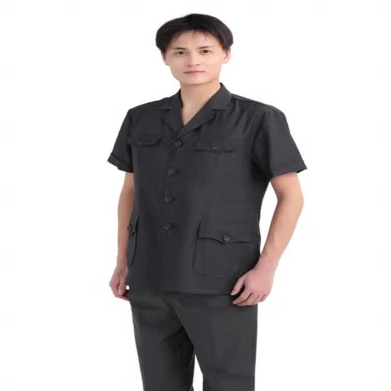 法制服夏季短袖审判服套装灰色裤子裙子男女工作制服定制 男式短袖