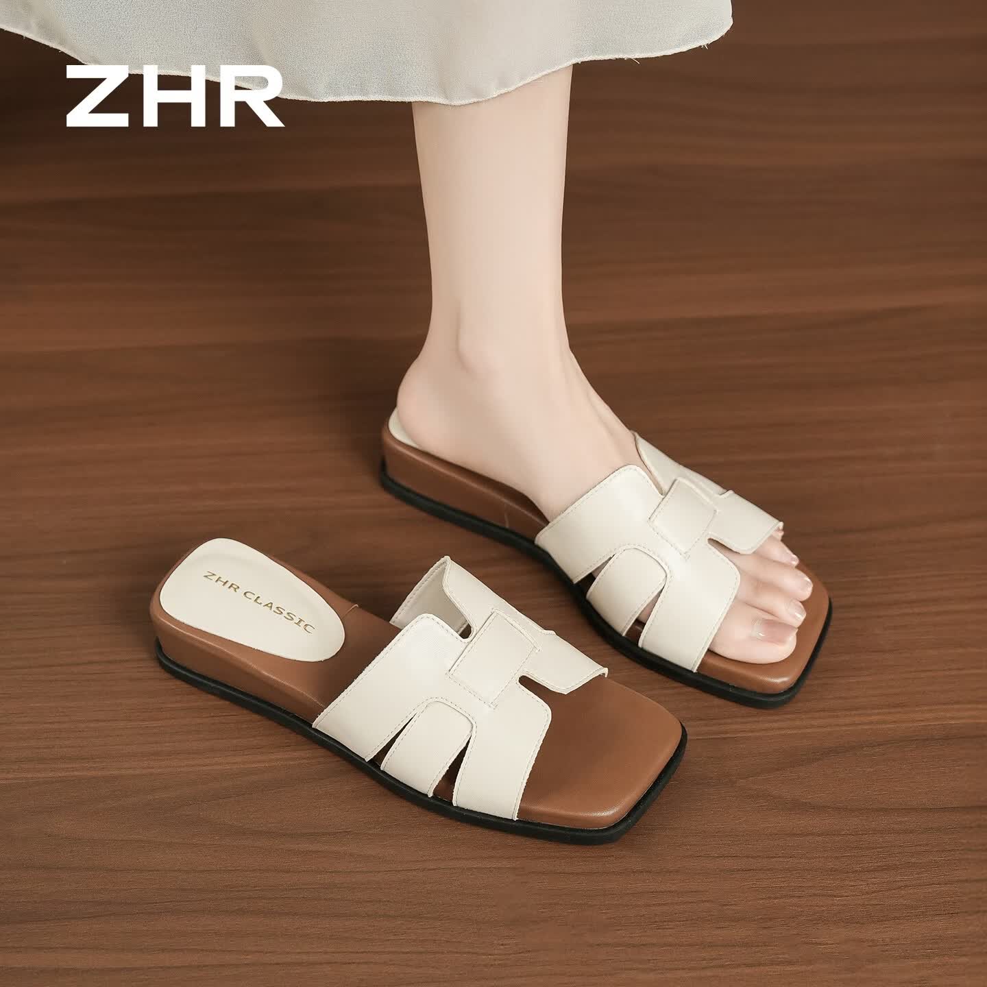 ZHR则则夏季凉拖鞋女法式编织一字拖女鞋外穿2026新款凉鞋高颜值I81米36