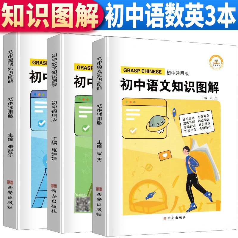 套装3册 初中知识图解语文数学英语 初中基础知识手册重难点手册考点突破初中生初一初二初三复习资料知识清单资料包知识集锦中考复习