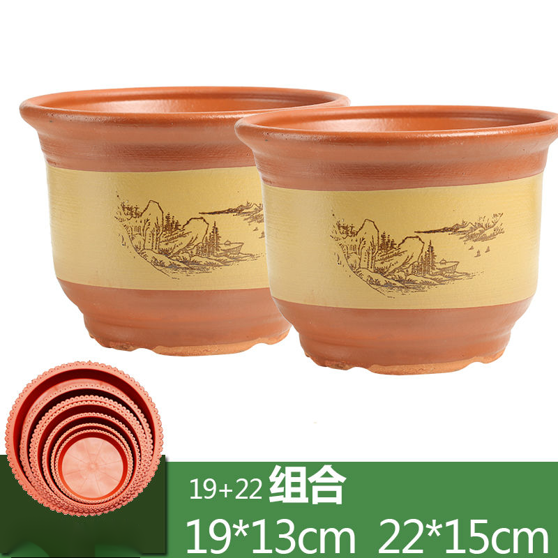 瓦盆花盆陶瓷花盆特大花盆批发兰花盆紫砂花盆落地盆陶土粗陶花盆 姜