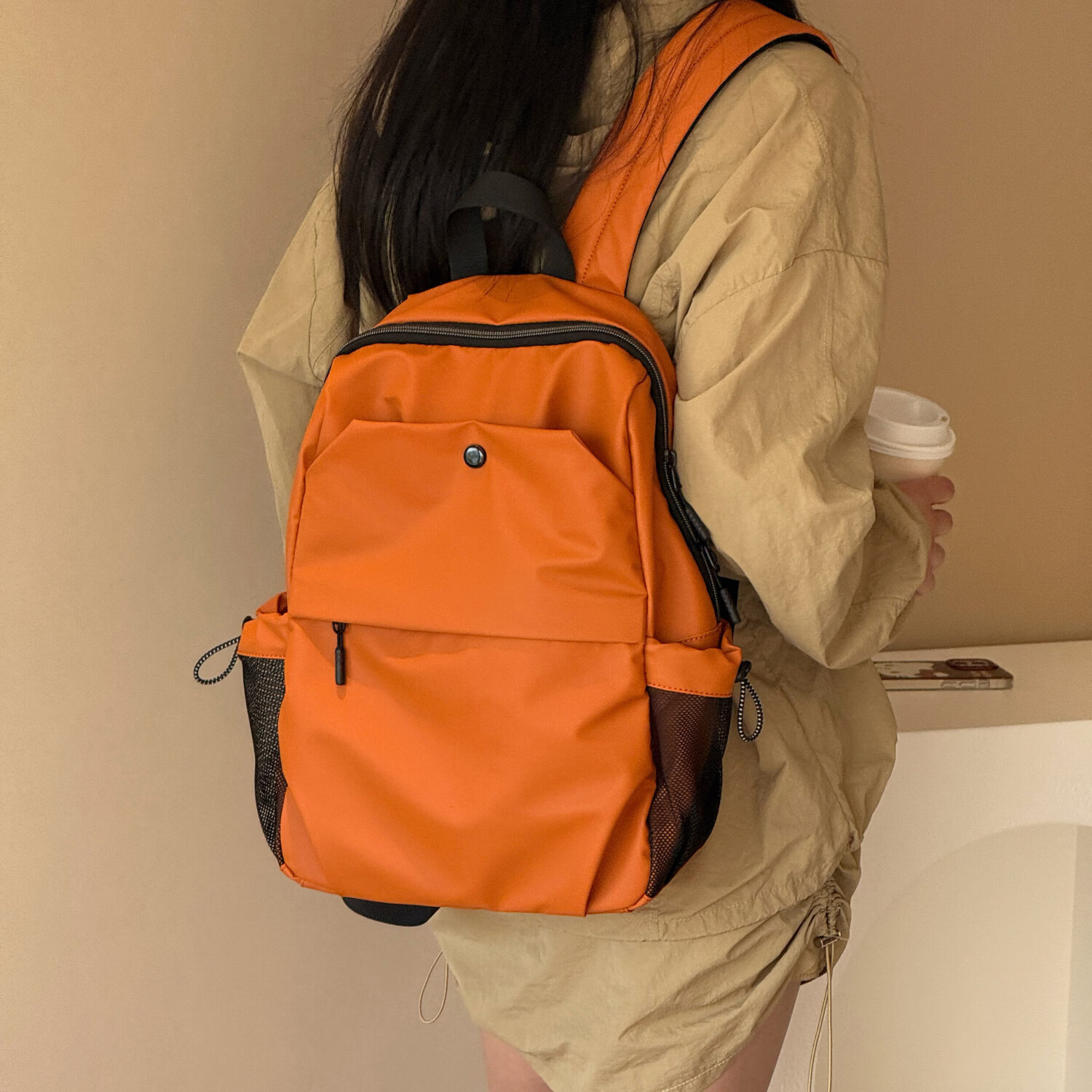 Walker Shop品牌双肩包女2026新款大容量轻便防水女士双肩背包多口袋简约背包 黑色大号【可放14寸电脑】 默认