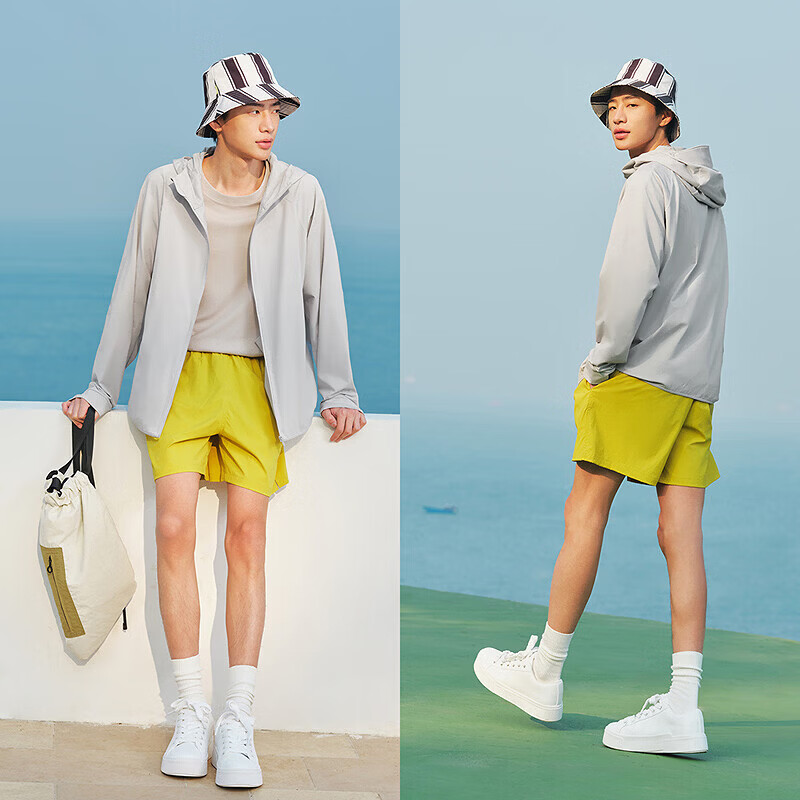 森马(Semir)【防晒服福袋】夹克男防晒服UPF50+连帽外套夏季轻量便携上衣 B款-晨灰20154 XL