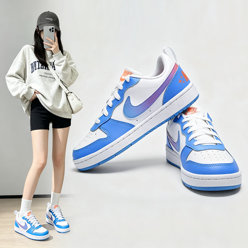 耐克（NIKE）女鞋 2026新款夏季运动鞋COURT低帮板鞋轻便时尚休闲鞋 冰蓝幻梦 36 4Y