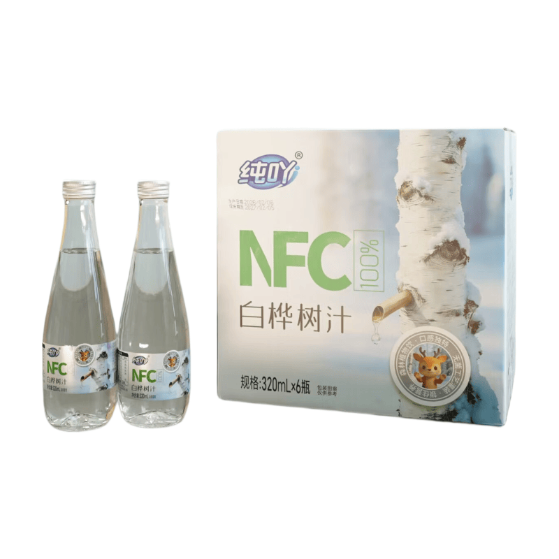 纯吖100%NFC白桦树汁0脂天然植物饮 【彩箱】320mlx6瓶