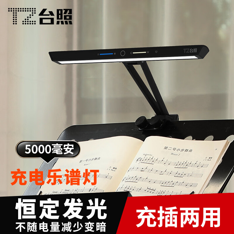 台照 LED乐谱架灯充电夹式曲谱架练琴专用谱灯小提琴曲谱架灯乐谱灯 调色款(4档调光4段调色)