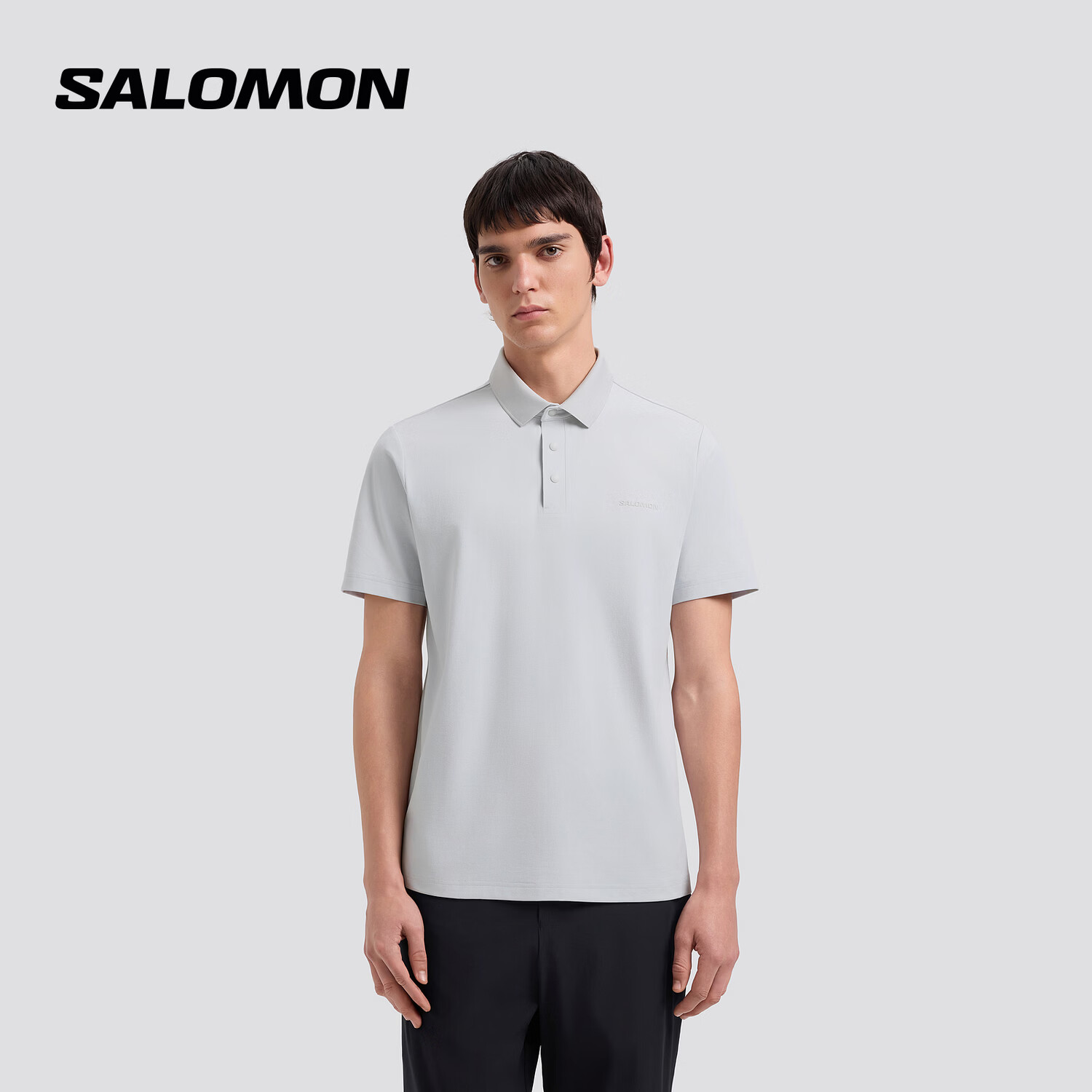 萨洛蒙（Salomon）男款 户外运动日常休闲舒适透气POLO衫 PL OD ETY POLO 冰川灰 D01413 XL 180/100A