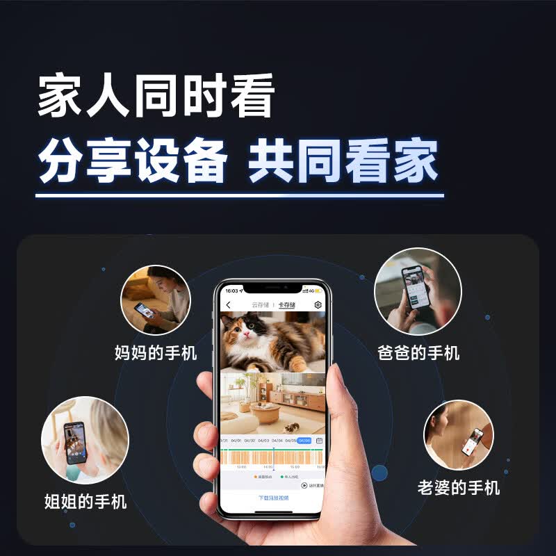 JUAN监控摄像头双摄1000万像素无线wifi网络高清夜视监控器360度无死角带夜视云台室内看护手机远程 【行业热销】1000万双镜头 双画面 摄像机+128G存储卡