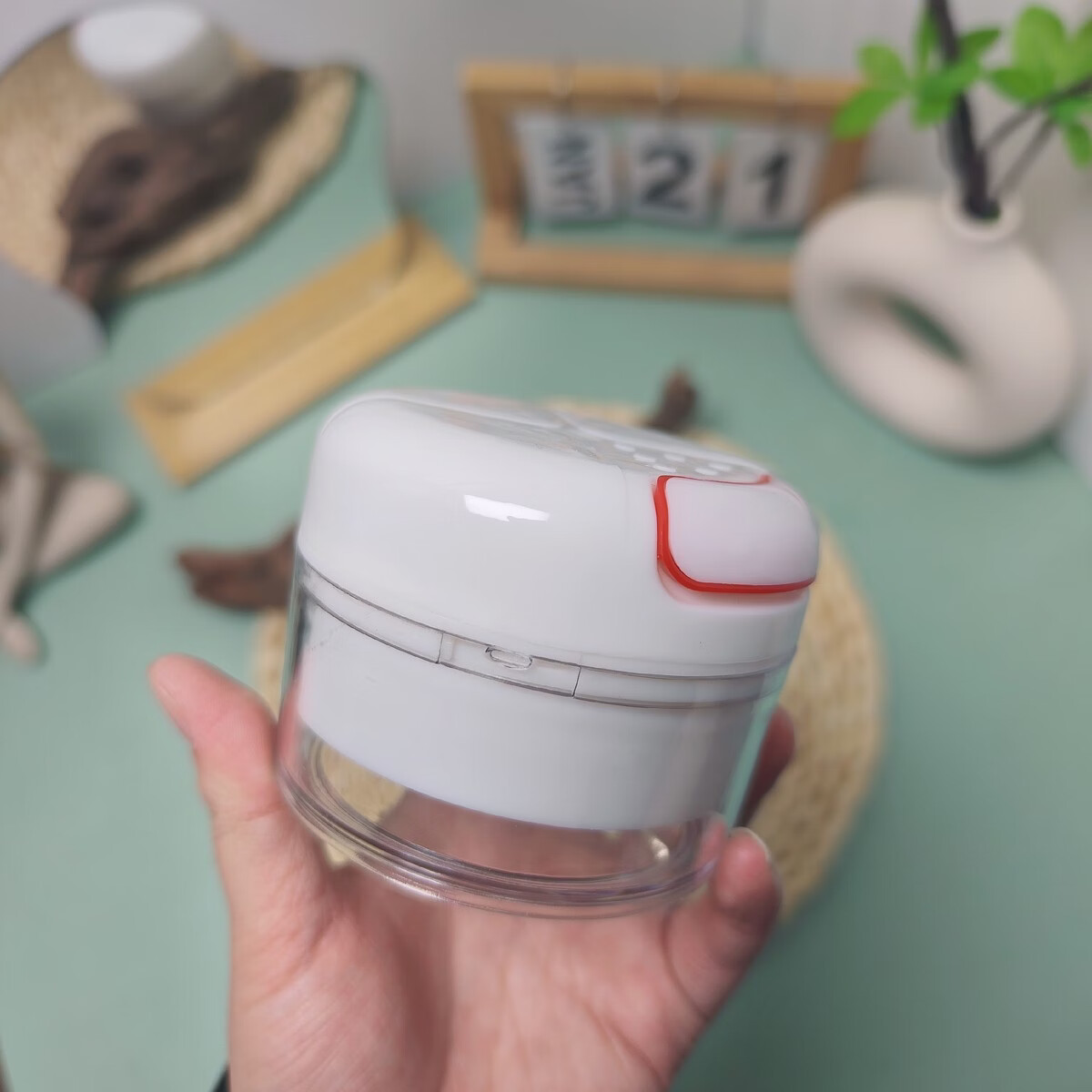 咏幻手动捣蒜器搅蒜器压蒜器捣蒜泥神器打蒜器大蒜搅碎机绞拉蒜末 白色捣蒜器