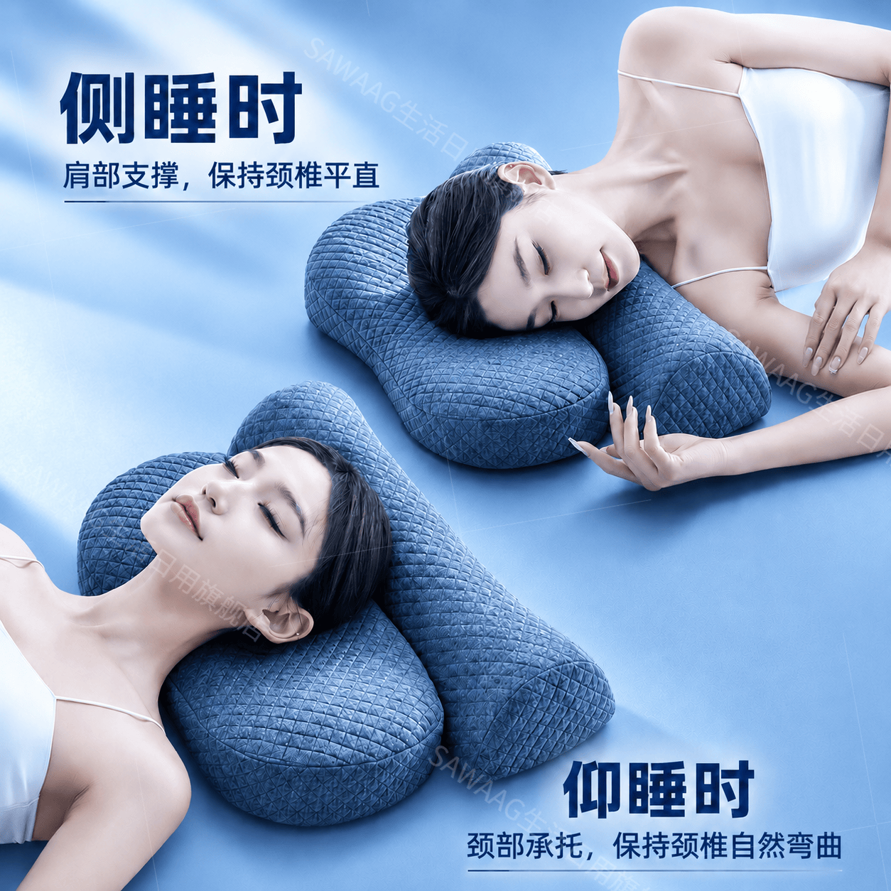 飒望【德国品牌】父亲节礼物反牵引颈椎枕头护颈枕睡眠颈椎病深度睡眠 【高级灰】 放松颈椎 舒适睡眠 A类 单只 【全网热销100W+】颈椎病专用反牵引枕