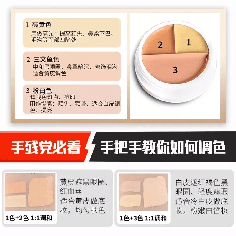 歌剧魅影德国遮瑕膏小样遮瑕盘中国限定遮黑眼圈泪沟面具试色 中国限定三色1.2g【送370刷+皮面粉扑】