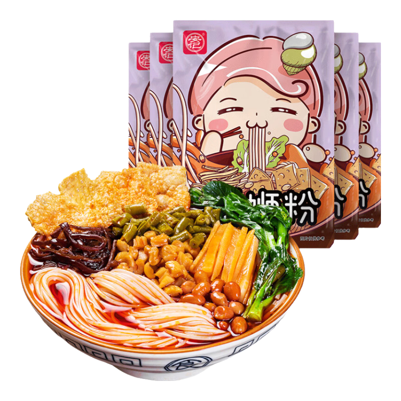 安记螺蛳粉正宗柳州特产水煮广西特产网红方便面速食米粉米线酸辣粉 【宿舍分享】紫色卡通袋300g×3袋