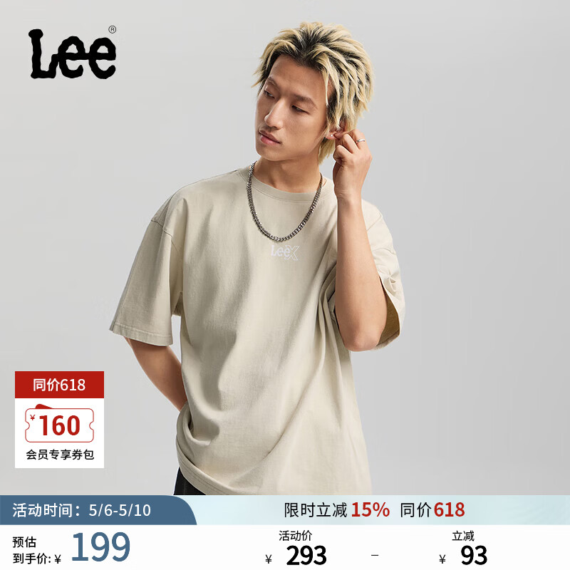 Lee26������Ʒ���ɰ�Բ��СLogoӡ���ᱡ����ˮϴ��Ůͬ�����T�� ����ɫ������ƫ����Сһ�룩 2XL 198.6Ԫ
