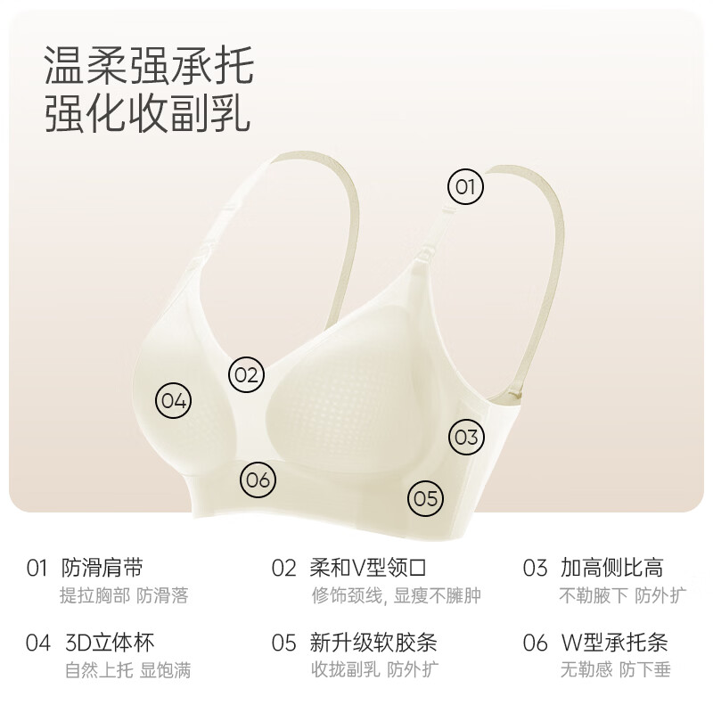 ROVO哺乳文胸夏季薄款产后纯下垂喂奶必备前开扣 香槟色+香槟色 L