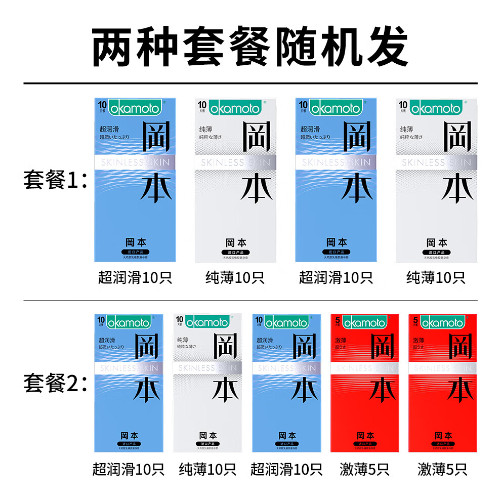 冈本超薄避孕套 纯薄超润滑安全套 冈本001延时持久空气套套成人用品 囤货40只【纯薄20只+超润滑20只】