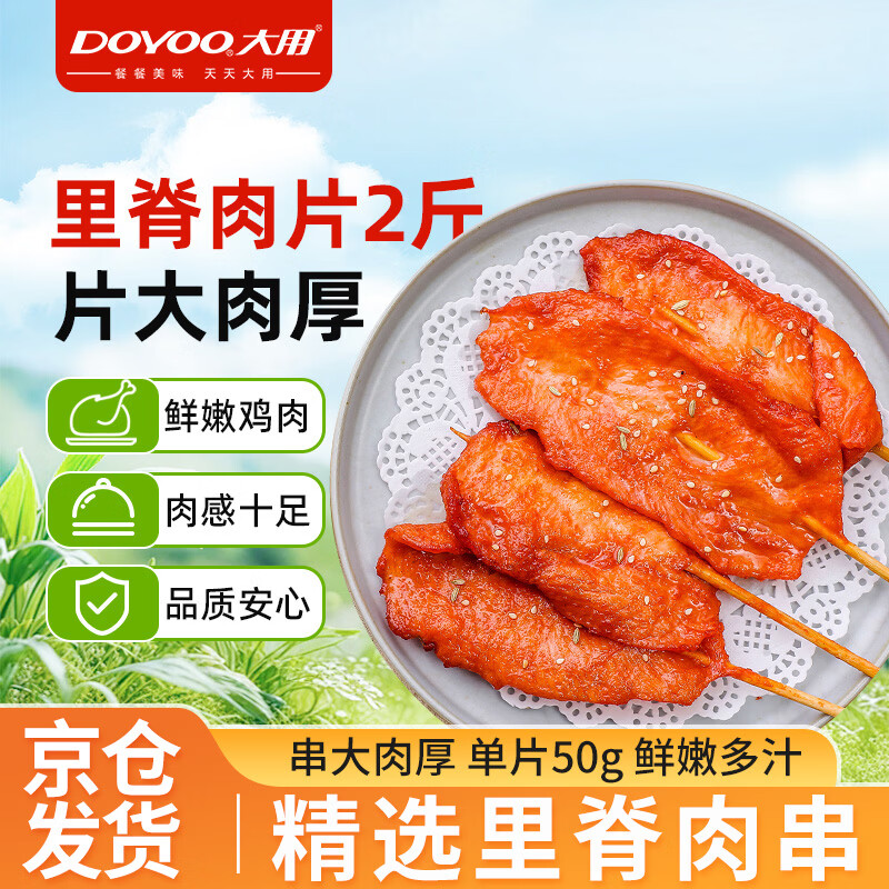 大用奥尔良里脊肉片2斤 手抓饼炸串早餐铁板里脊肉串烧烤空气炸锅清真
