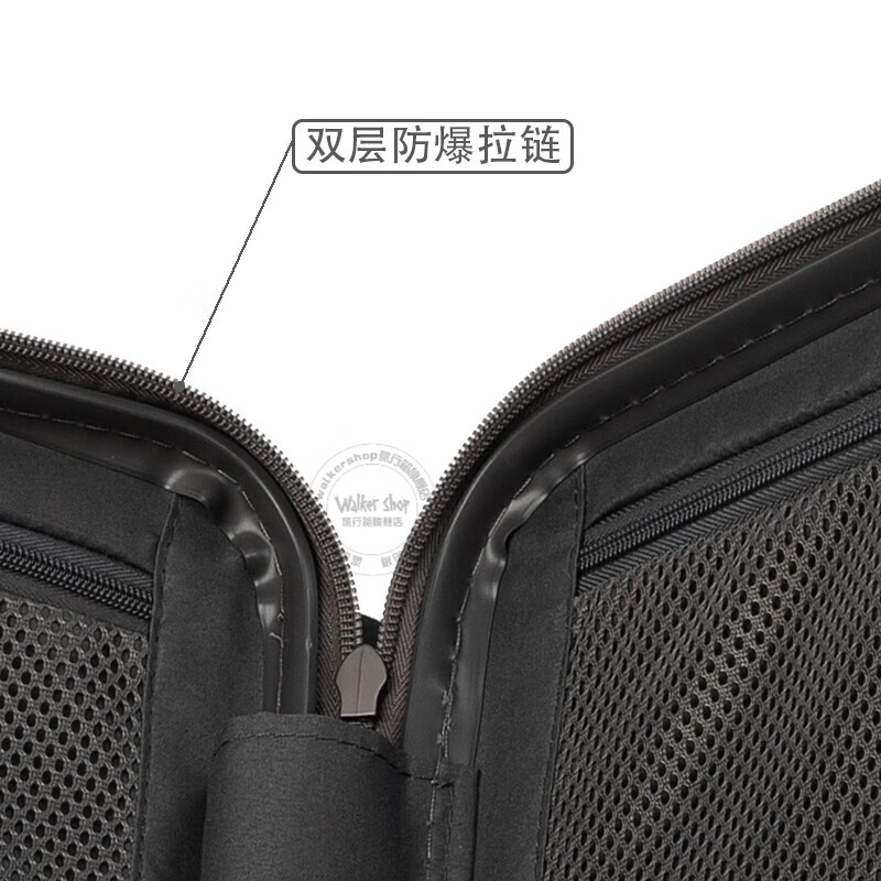 Walker Shop品牌高端行李箱多功能前开盖18寸轻便耐用登机箱拉杆箱旅行箱 灰色升级款 18英寸 【明日达/可登机】