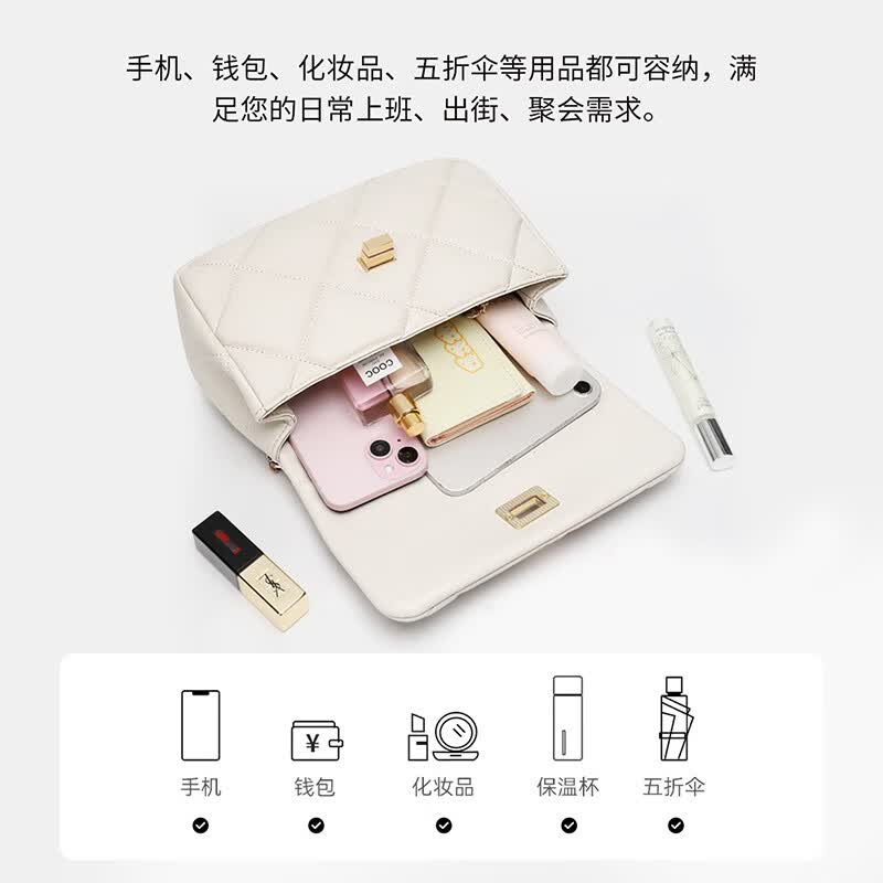 高尔夫(GOLF)时尚单肩包女士手提包斜挎包520情人节送女友礼物【Q】 款式4-椰奶白