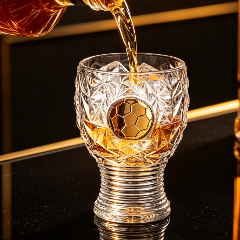 LOVWISH创意新款足球款玻璃啤酒杯大号家用扎啤杯2026世界杯精酿杯大容量 逐梦足球杯【透明款】400ml*1