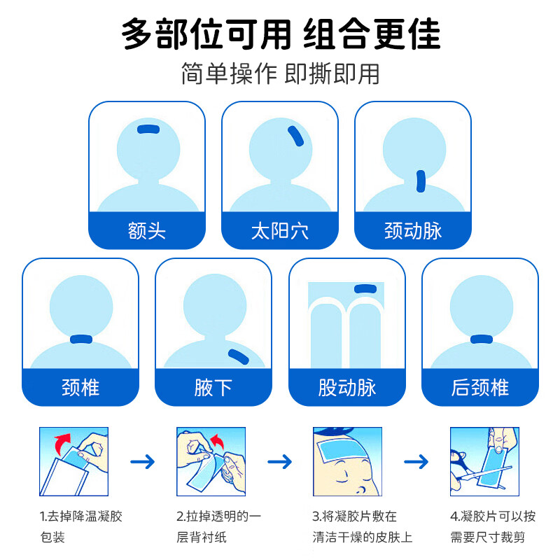 日本叮叮退热贴12贴宝宝儿童通用凝胶散热贴流感发烧感冒物理降温贴冰凉贴