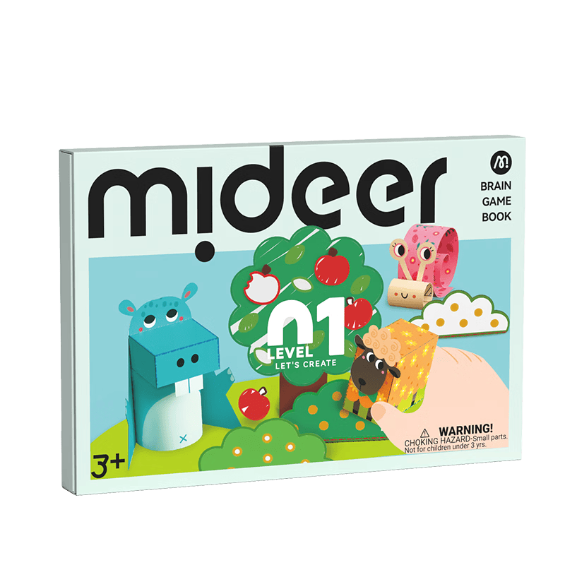 弥鹿（MiDeer）儿童手工折纸剪纸幼儿园立体制作diy纸艺脑力进阶玩具六一礼物 脑力进阶系列游戏书-创造提升入门