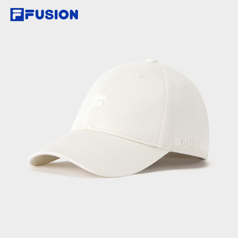 FILA FUSION斐乐潮牌情侣款棒球帽2026秋季新款简约运动帽鸭舌帽 乳糖色-BG