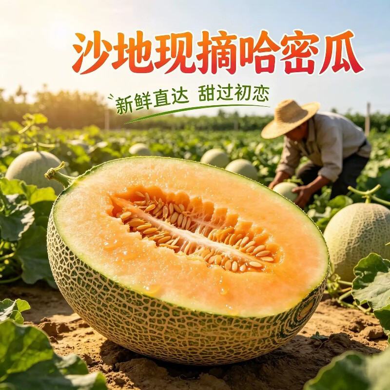 正宗新疆哈密瓜整箱吐鲁番西州蜜25号网纹瓜甜瓜生鲜哈密瓜水果 净重8-9斤【精选2个瓜】香甜多汁