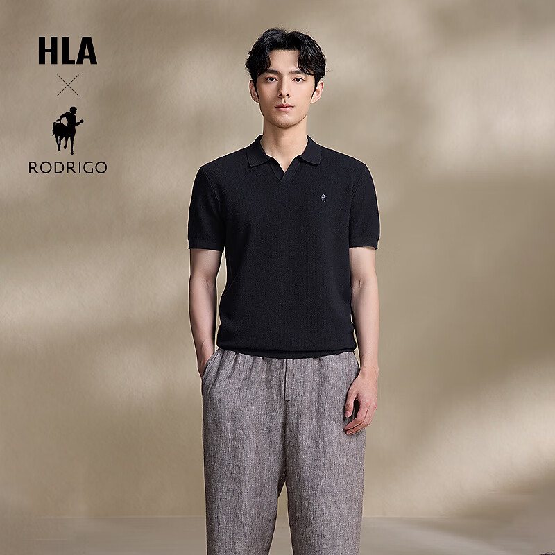 海澜之家（HLA）短袖针织衫男26新款轻商务洛德利格联名系列海鸥领毛衣男夏 藏青12 M 170/88A 推荐125~136斤