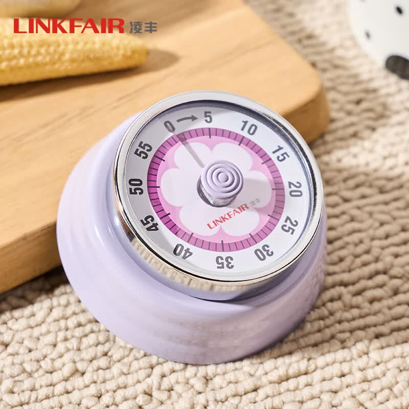 凌丰（LINKFAIR）紫圆磁吸计时器机械倒计时高压锅伴侣烹饪计时厨具厨房用品 1个装