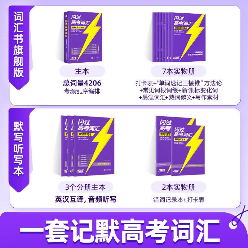 【官方指定店】2027闪过高考词汇高中英语词汇闪过必备3500必背单词书乱序版划重点新高考大纲随身速记高一二三教 辅资料高频词手册 【热销2件】27高考词汇闪过【旗舰版】+默写本