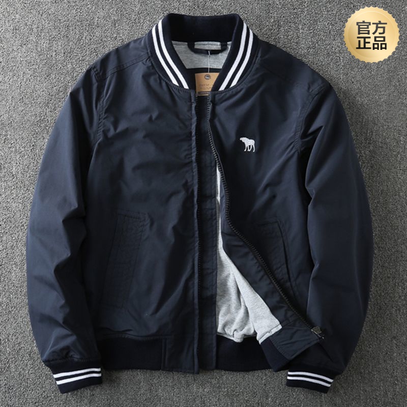 品牌轻奢中青年男士新款高端时尚夹克商务休闲立领外套百搭棒球服运动