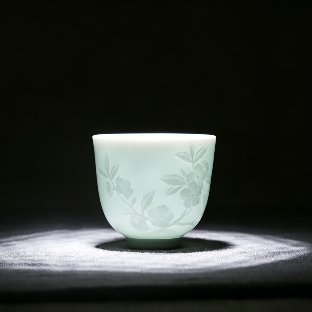 昌南（changnan）景德镇陶瓷茶杯家用喝茶水杯高档功夫茶个人专用泡茶杯 花枝招展10# 1只