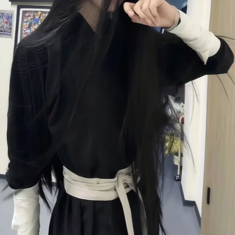 CLCEY蛊真人古月方源cos服周边 大爱仙尊cosplay装长袍套装正品保障 黑色连体衣(黑腰封) XS(身高150左右)
