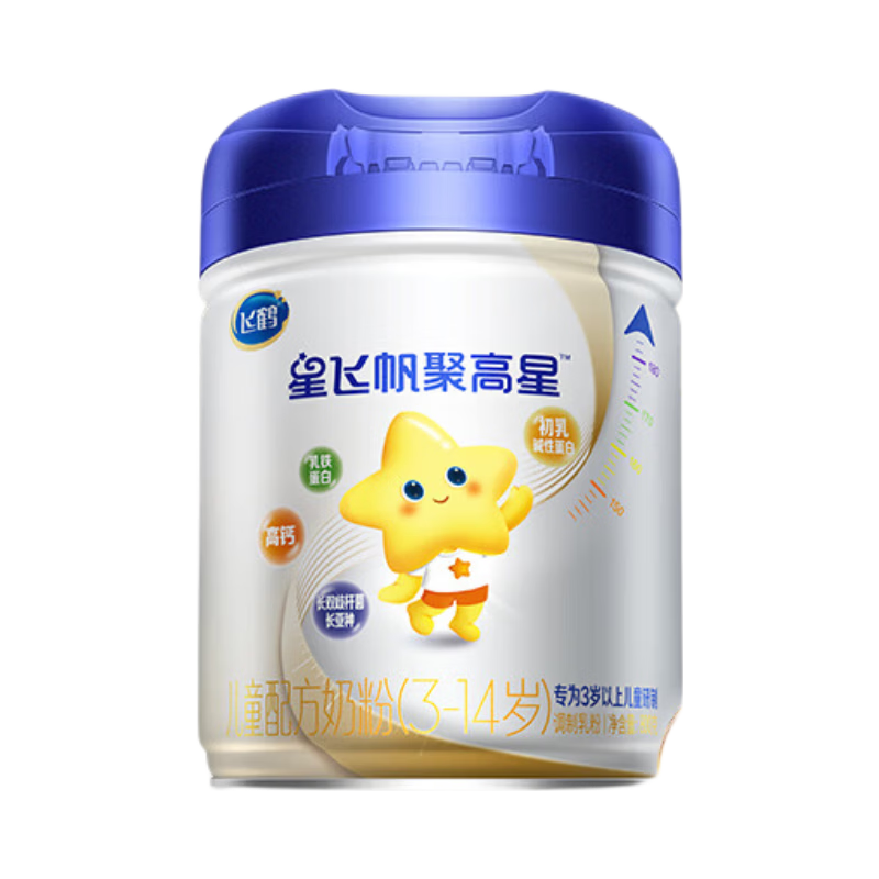 飞鹤星飞帆聚高星A2乳铁蛋白高钙CBP儿童成长奶粉4段(3-14岁)800g*1罐