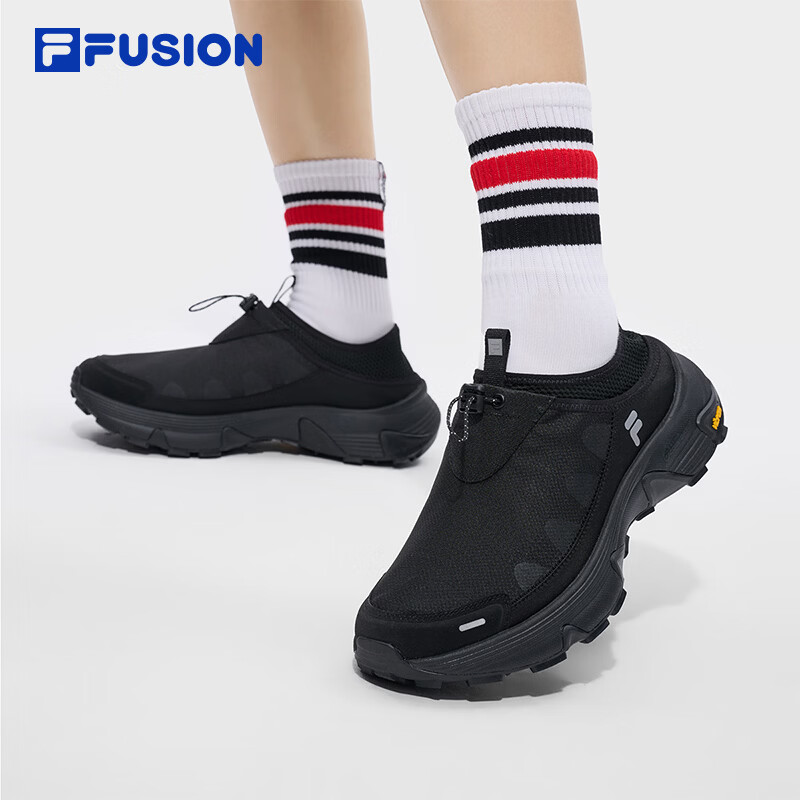 FILA FUSION斐乐潮牌男鞋COMO Y SLIPON户外鞋2026夏季新款跑步鞋 黑-BK 42