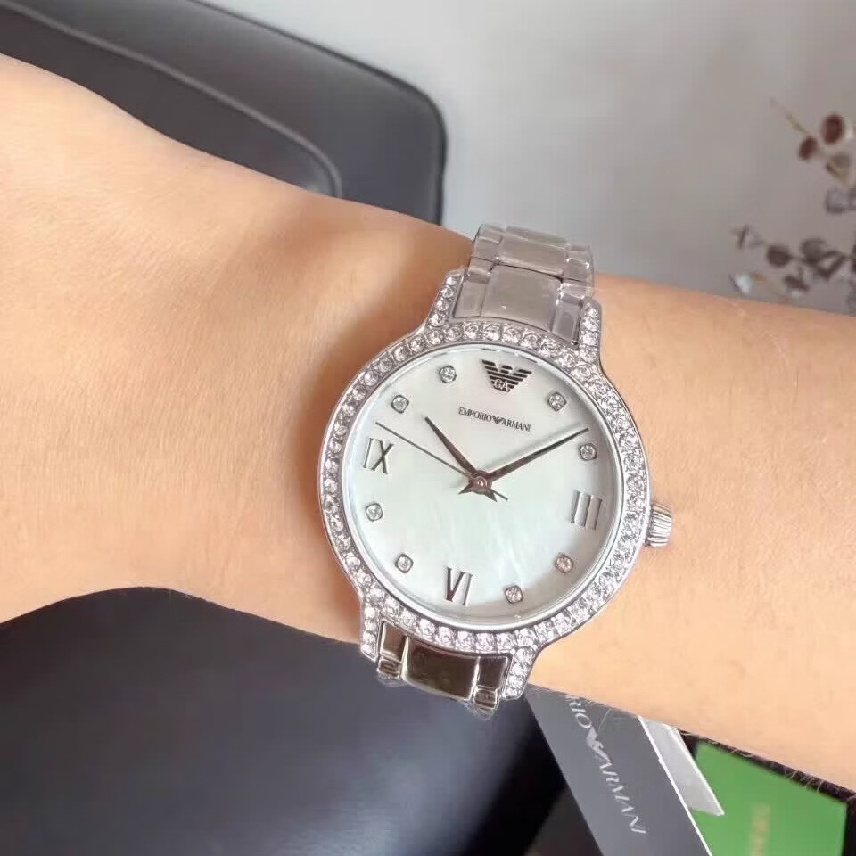 ARMANI EXCHANGE满天星手表女时尚轻奢正品石英女表 AR11484满天星银色 32mm