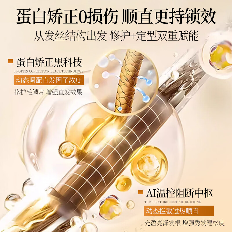 发可乐拉直蛋白矫正直发膏刘海矫正软化剂头发柔顺胎毛定型药水免拉家用 免拉免夹-沙龙专供 600ML 漂发/烫发液 直发膏