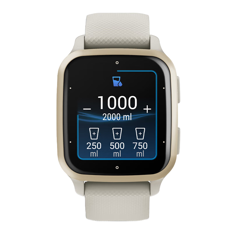 佳明（GARMIN） Venu Sq2 智能手表运动血氧心率跑步骑行游泳触控GPS时尚手表 VENU SQ2 音乐版 流光金