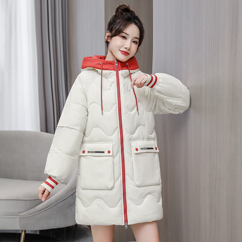 中长款学生面包服高中生初中生少女秋冬季派克服超厚服棉衣显瘦外套