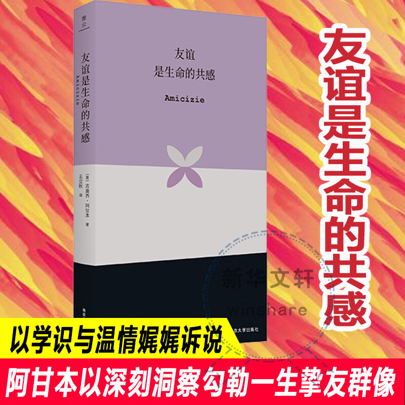 友谊是生命的共感 意吉奥乔·阿甘本 著 著 王立秋 译 译 南京大学出版社 书籍 图书