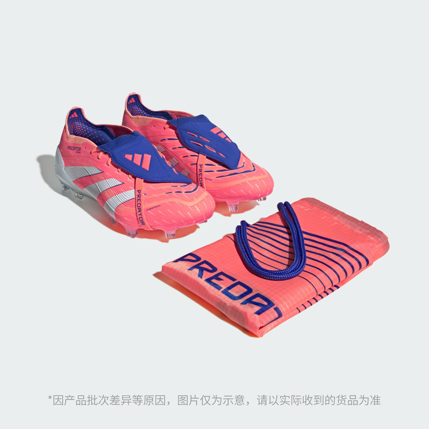 adidas PREDATOR ELITE FT FG长钉翻折鞋舌款足球鞋男女阿迪达斯 信号珊瑚粉/白色/橙色 39