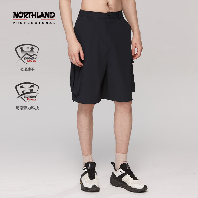 诺诗兰（NORTHLAND）男士春夏户外出行裤装徒步舒适短裤 燕麦咖色 180