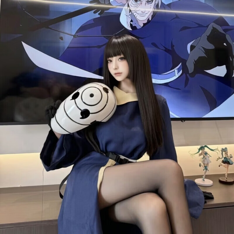 CLCEY破面带土cos服 火伙影忍者cos服发光白面具宇雨智波带土动漫周边 带土cos服(含手套+头套) XXL 【180-190身高】